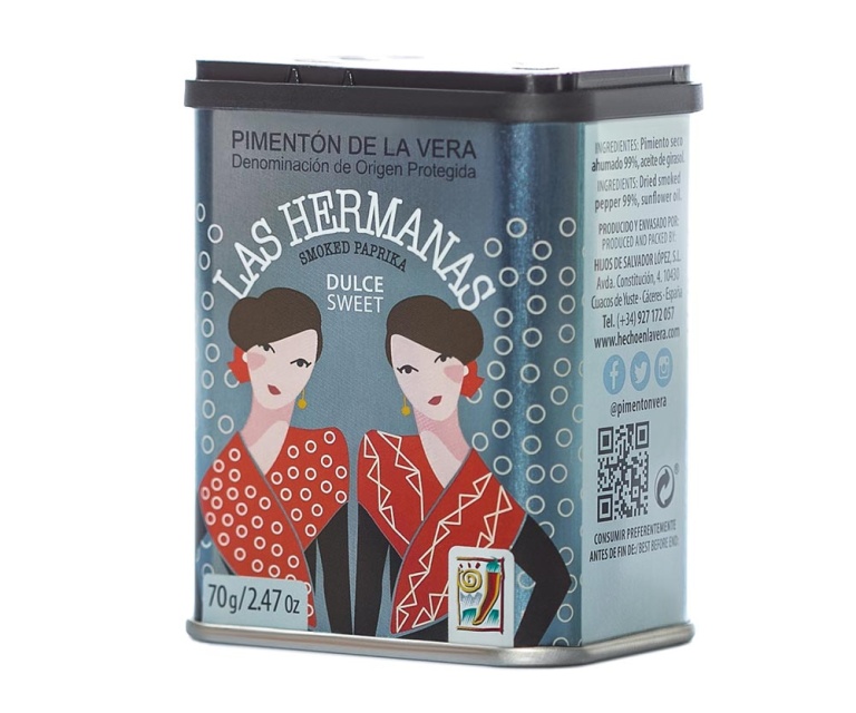 Gerookt paprikapoeder, Pimentón de la Vera dulce, 70 gram - Las Hermanas