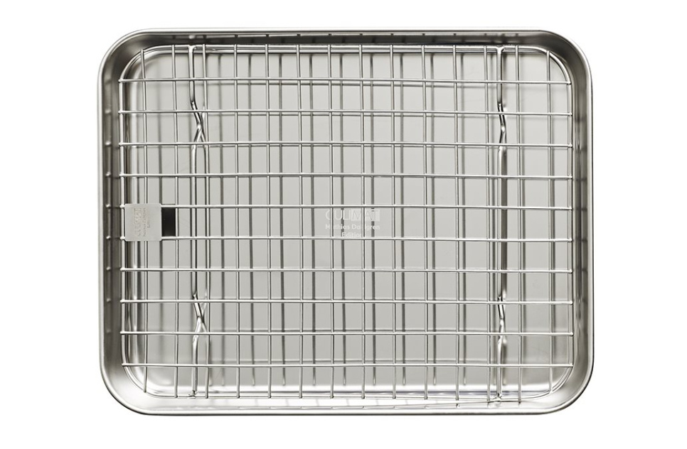 Stainless steel oven tray + griddle, 26x20 cm - Culimat in de groep Koken / Ovenschalen & Gastronorms / Bakplaten & bladen bij The Kitchen Lab (1070-30876)