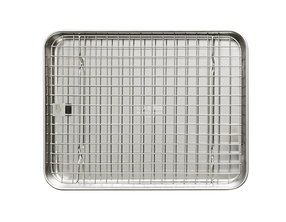 Stainless steel oven tray + griddle, 32x25 cm - Culimat in de groep Koken / Ovenschalen & Gastronorms / Bakplaten & bladen bij The Kitchen Lab (1070-30878)