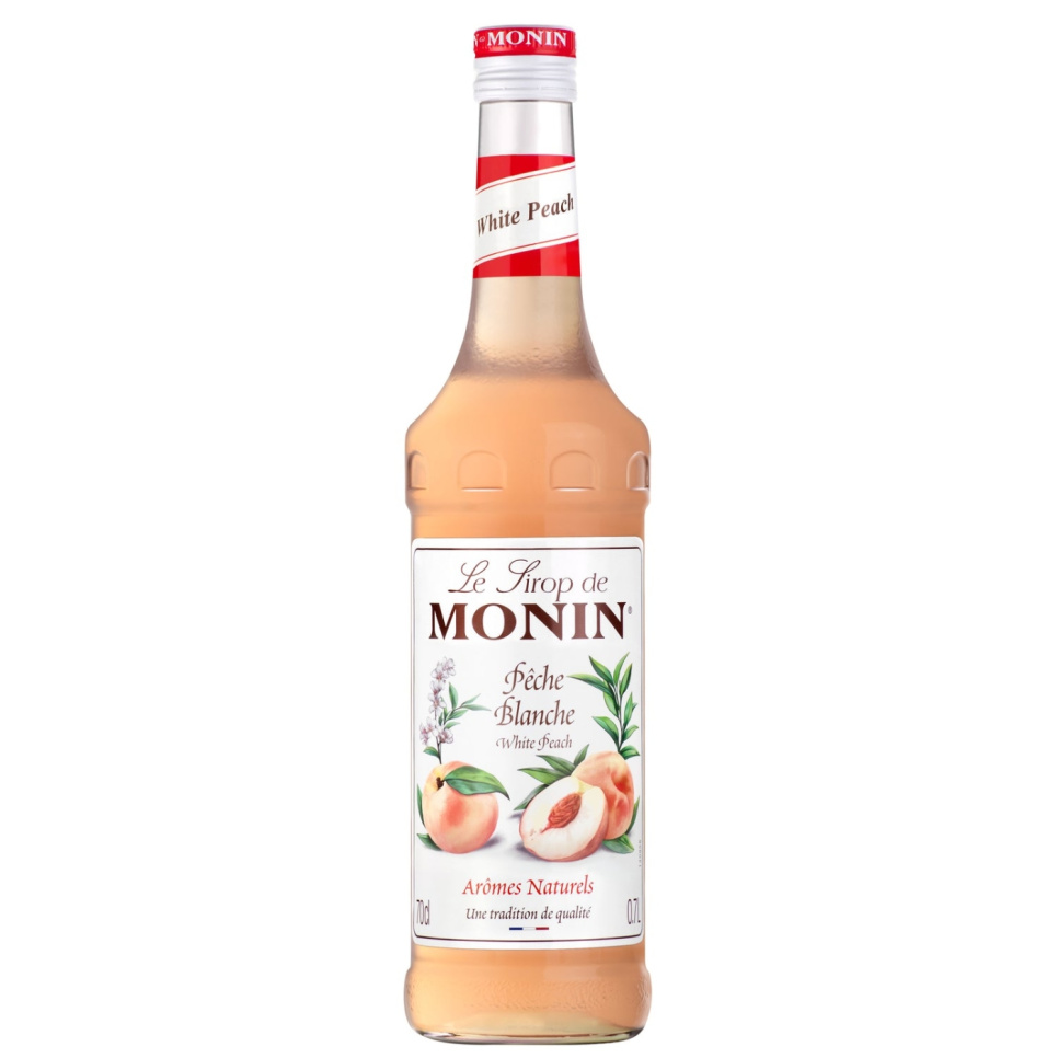 Monin White Peach Syrup 70 cl in de groep Bar & Wijn / Bar Materiaal / Overig bar materiaal bij The Kitchen Lab (1083-30777)