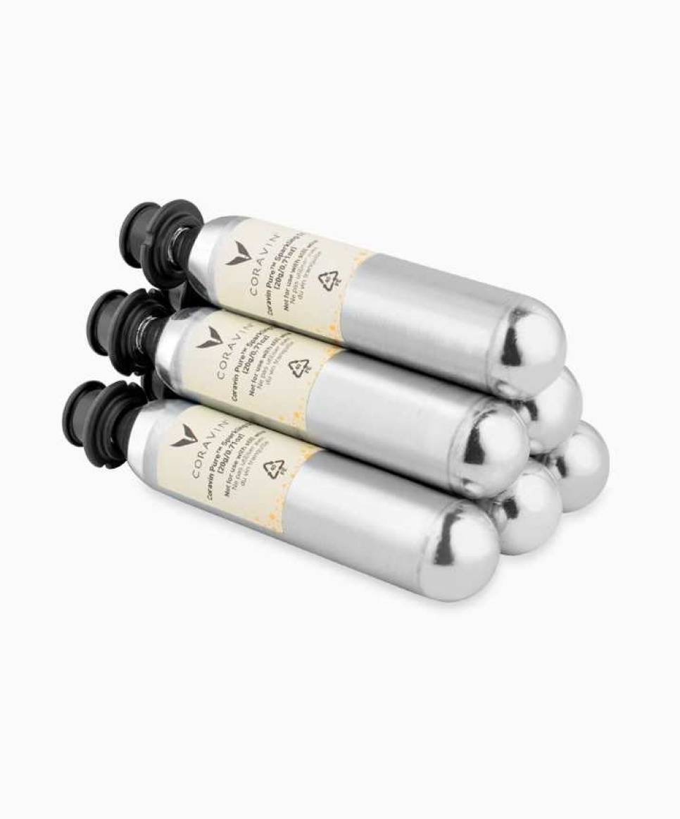 Gaspatroon (capsules), 6-pack, Zuiver bruisend CO2 - Coravin in de groep Bar & Wijn / Wijn accessoires / Coravin bij The Kitchen Lab (2076-25401)